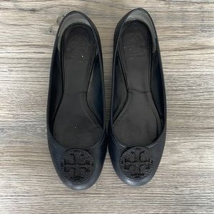Used Tory Burch Size 8 Black Flats